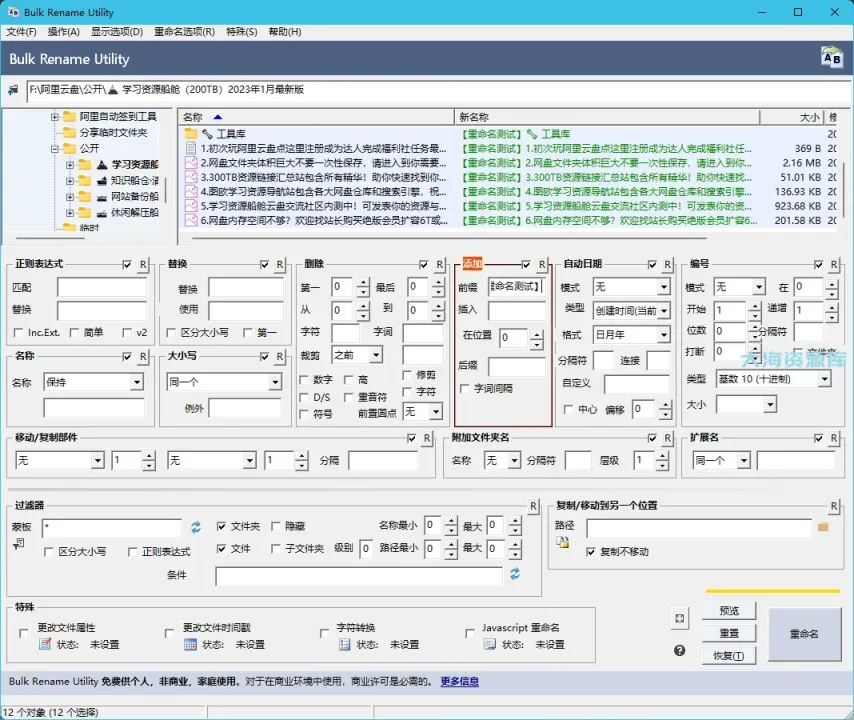 网盘推广引流神器 - 文件批量重命名工具大合集-大海资源库