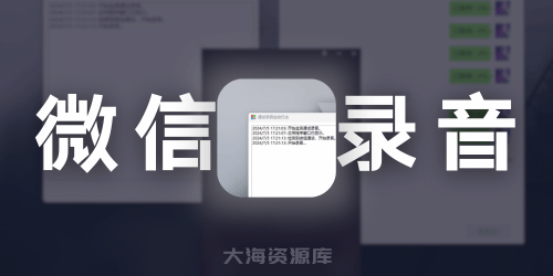 微信通话录音工具、完全可以无感的在后台监控（完全免费，无广告，无需安装）-大海资源库