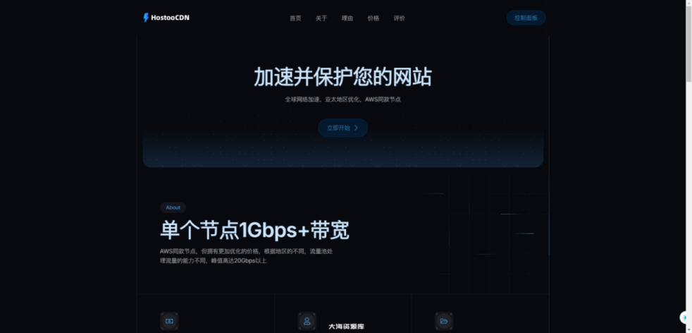 HostooCDN：亚太节点 CDN，免备案 AWS 同款节点，100G/10 元一个月-大海资源库