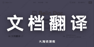 高质量文档翻译 - Belin Doc「质量更高的免费 AI 文档翻译工具」-大海资源库