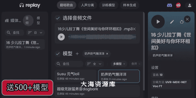 Replay v8.7.0 汉化中文版 安装包Win/人声伴奏分离 AI 人声-大海资源库