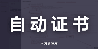 Certd 永不过期的全自动SLL证书流水线-大海资源库