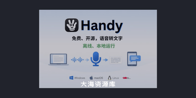 Handy – 听写助手！按下快捷键说话「完全离线，本地运行」-大海资源库